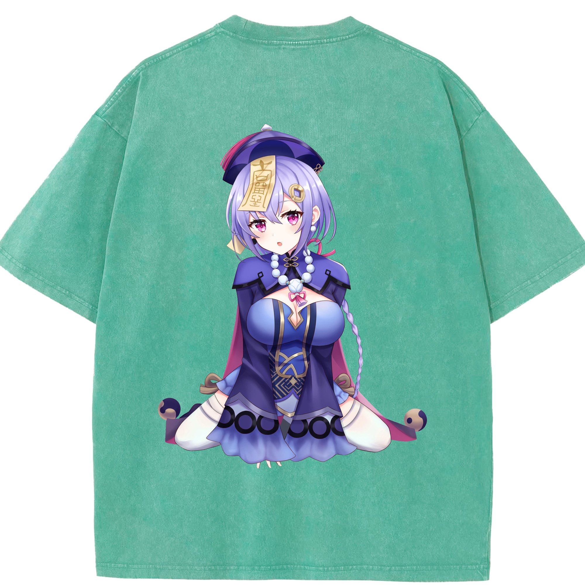 げんし神 七七 なな  genshin Nana 綿100% ヴィンテージ風 半袖Tシャツ（背面プリント）